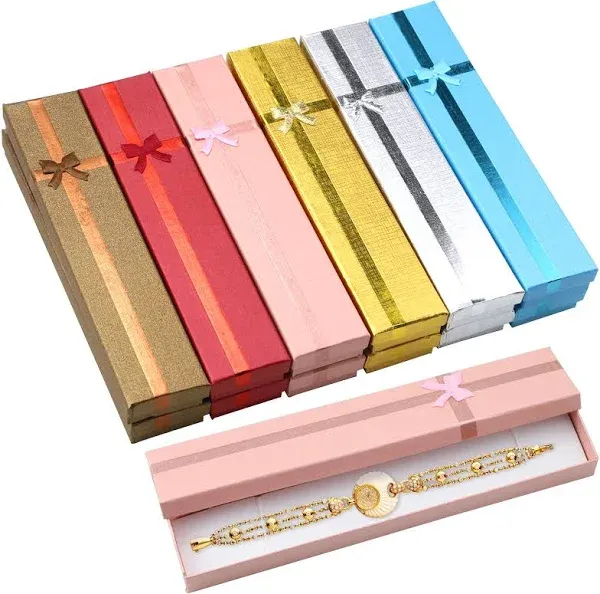 12Pcs Gift Box Set Assorted Colors Jewelry Box for Anniversaries, Weddings, Birt