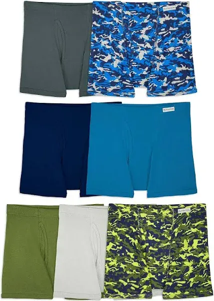 📀 Fruit Of The Loom 7pk Boxer Briefs Coolzone Fly - (S 6-8)