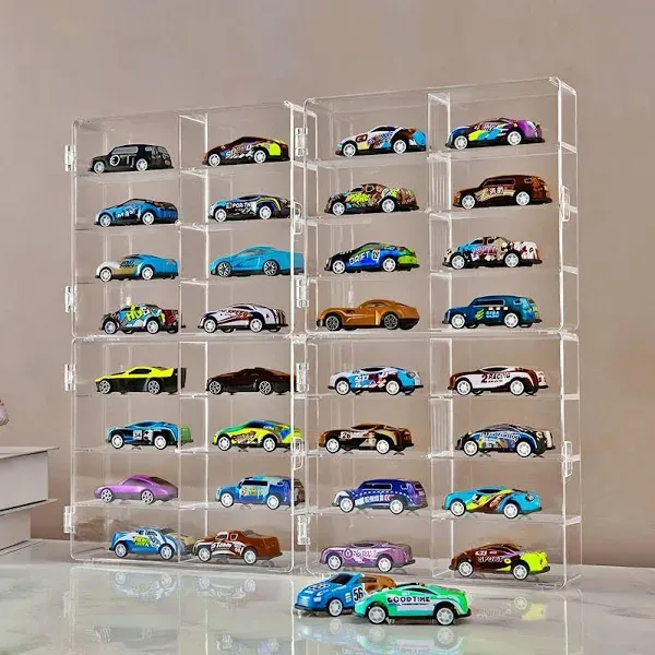 1/64 Toy Car Display Case Compatible with Hot Wheels,Clear Acrylic Hot 