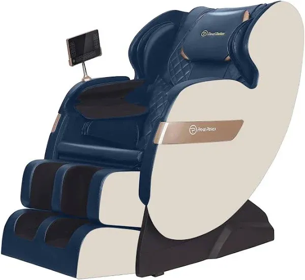 Real Relax® 2024 Favor-03 ADV Massage Chair of Dual-core S Track, Recliner of Full Body Massage Zero Gravity, Blue