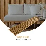 Wood Panel Wall - White Oak Acoustic Slat 8ft 1 Pack – 100% Real Oak Finish