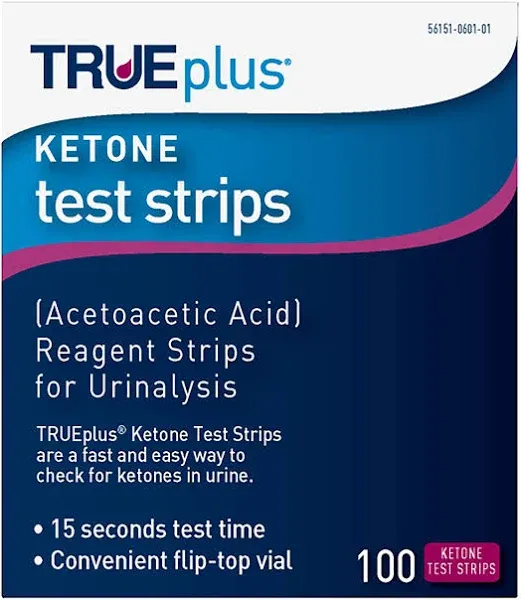 True Plus Ketone Test Strips Urinalysis Fast &amp; Accurate Result 50ct