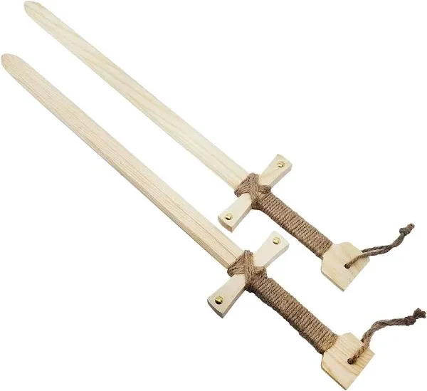 Adventure Awaits! Wooden Toy Sword Knights of The Round Table Style