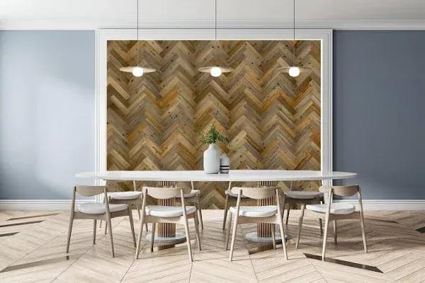 Herringbone Wood Wall Planks – River Plank