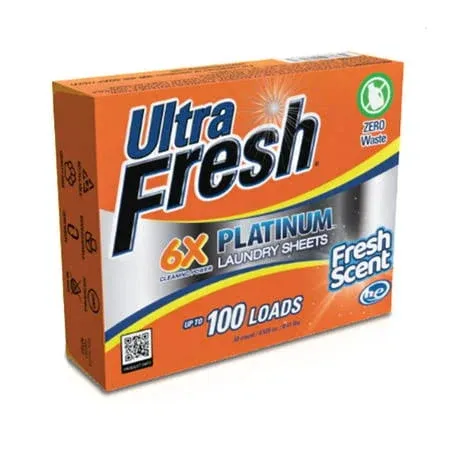 Ultra Fresh Platinum 6X Laundry Detergent Sheets with Fragrance, Biodegradable Formula Dye Free for Laundry Use Household Needs