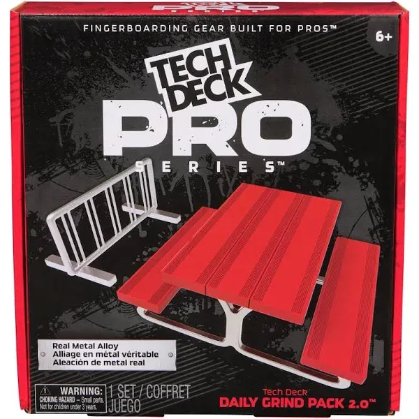 Tech Deck, Pro Series Daily Grind Pack 2.0 with Picnic Table and Bike Rack; Kids Toys for Boys Ages 6 and up (Mini Fingerboard Sold Separately)