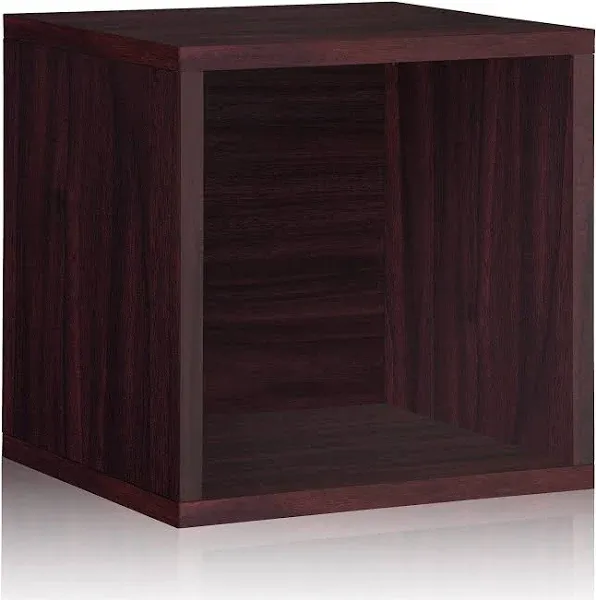 Way Basics 15&#034;H Large Eco Modern Stackable Storage Cube Espresso Wood Grain