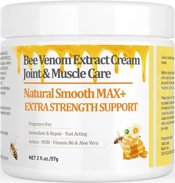 New Zealand Bee Venom Cream, High Strength Recovery Muscle Joint Cream, Natural Organic, Soothe Back, Neck, Hands, Feet, Shoulder, Leg, Knee, Ankle Pain