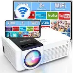 Faltopu Projector 1080P WiFi Bluetooth 5.1 LCD 7500 Lux SRS Sound Portable DR07