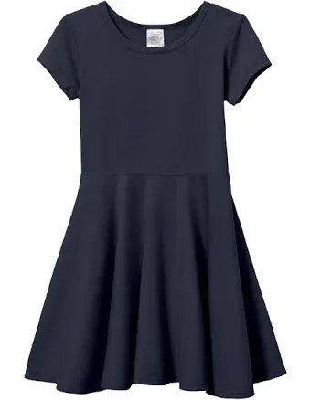 City Threads Girls Soft Cotton Short Sleeve Twirly Skater Dress