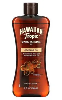 Hawaiian Tropic Dark Tanning Oil, 8 Oz, No SPF, COCONUT OIL, Moisturizing