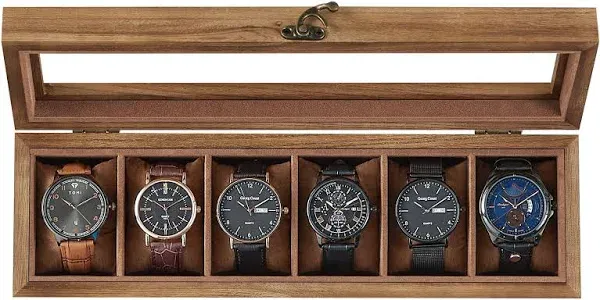 SONGMICS 12-Slot Wood Watch Box