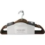 Simplify 25-Pack Slim Velvet Suit Hangers Chocolate