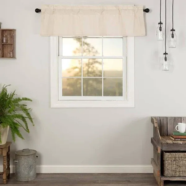 April & Olive Farmhouse Simple Life Flax Antique White Valance 16x60 - 52210