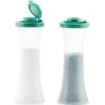 Tupperware Large Hourglass Salt and Pepper Shakers: Blue & Clear, Dishwasher-Safe Polypropylene, 7" Height, 0.24 lbs