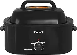 24 Quart Electric Roaster Oven Turkey Roaster with Lid Electric Roasters with...