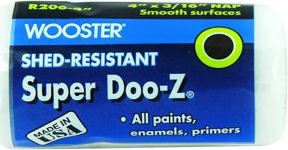 Paint Roller Cover, Super Doo-Z , Shed-Resistant<wbr/>, 4-In. x 3/16-In. Nap R206-4