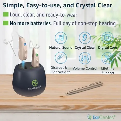 EarCentric EasyCharge Rechargeable Hearing Aids