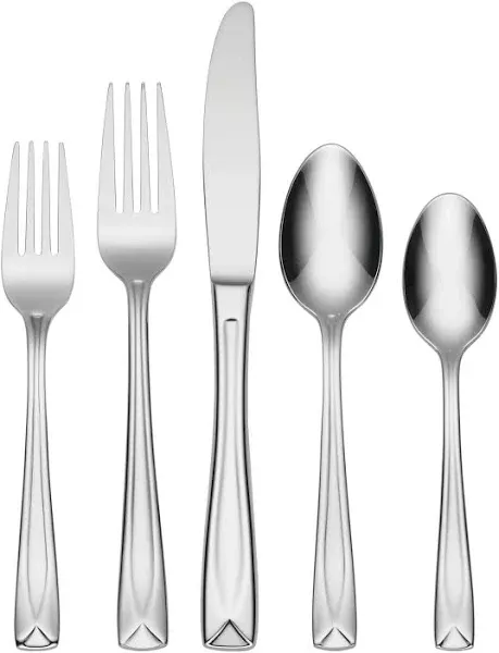 Lincoln 20 Piece Everyday Flatware, Service for 4, 18/0 Stainless Steel, Silverw