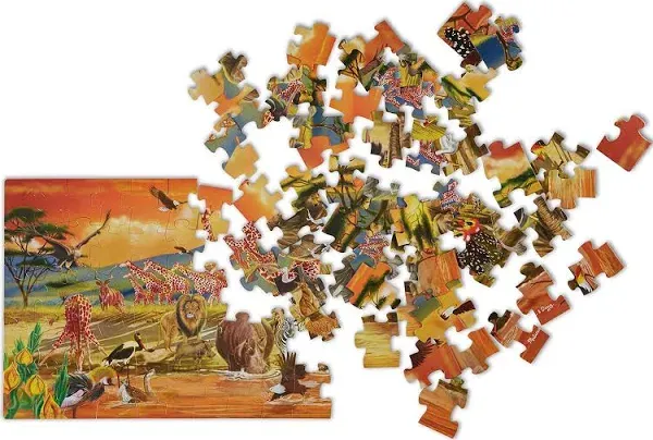 Melissa &amp; Doug Safari Floor Puzzle 100 Pieces Over 4 Feet