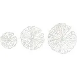 Handmade White Coral Shaped Paper & Metal Wall Décor (Set of 3 Sizes)