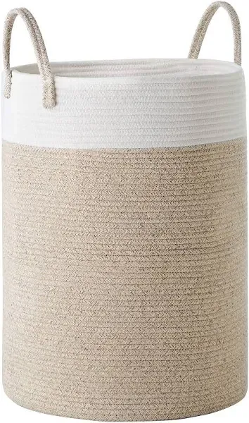 Cotton Rope Laundry Hamper by , 58L - Woven Collapsible Laundry Basket - Clot...