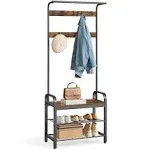 VASAGLE Coat Rack, Hall Tree with Shoe Bench for Entryway, Entryway Be