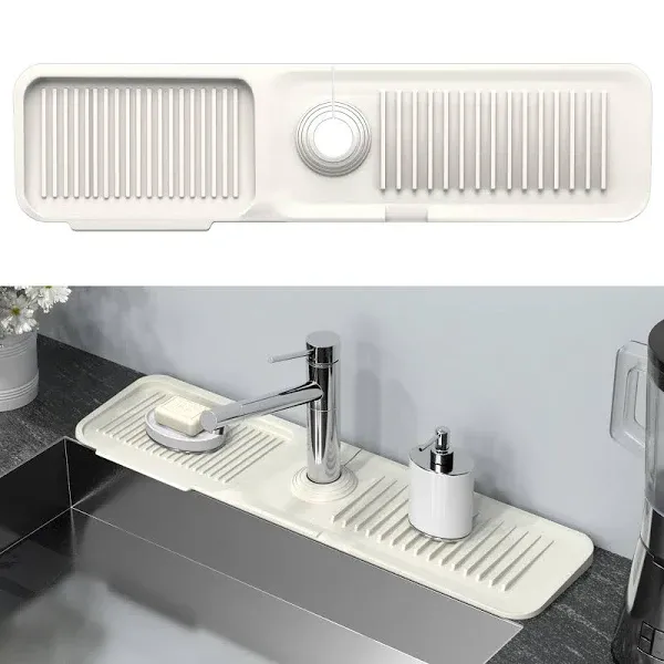 Kitchen Sink Splash Guard Behind Faucet 24 x 5.5 Inch, Toovem Faucet Handle D...