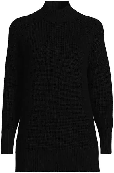 Lands' End Women's Drifter Shaker Easy Fit Mock Neck Tunic Sweater