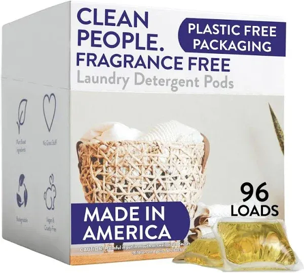 Clean People Laundry Detergent Sheets - Plant-Based, Hypoallergenic Laundry Soap