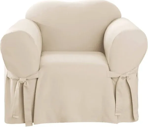 SureFit Duck Natural Chair Slipcover - Sure Fit Relaxed 1 Piece 100% Cotton New