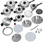 Chef's Secret 28pc 12-Element T304 Stainless Steel Waterless Cookware