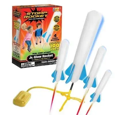 NEW! STOMP ROCKET THE ORIGINAL JR. GLOW ROCKET LAUNCHER, 4 FOAM ROCKETS, UNISEX