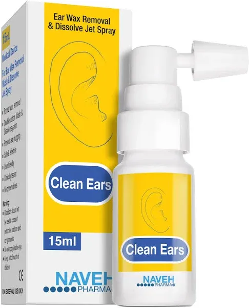 Naveh Pharma CleanEars | Fast-Acting Ear Wax Removal Drops | Breaks Down & Dissolves Wax in Just 1 Treatment | Clinically Proven to Be 37% More