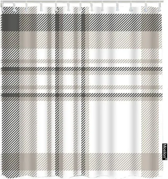 Moslion Plaid Shower Curtains