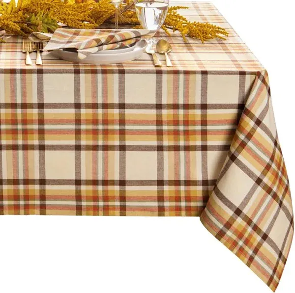 Elrene Home Fashions Russet Harvest Woven Plaid Tablecloth