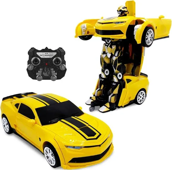 Family Smiles Remote Control Toy Sports Car Transforming Robot RC Vehicle Toy...