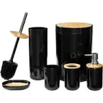 Home Complete 6-Piece Complete Bathroom Accessories Set, Black