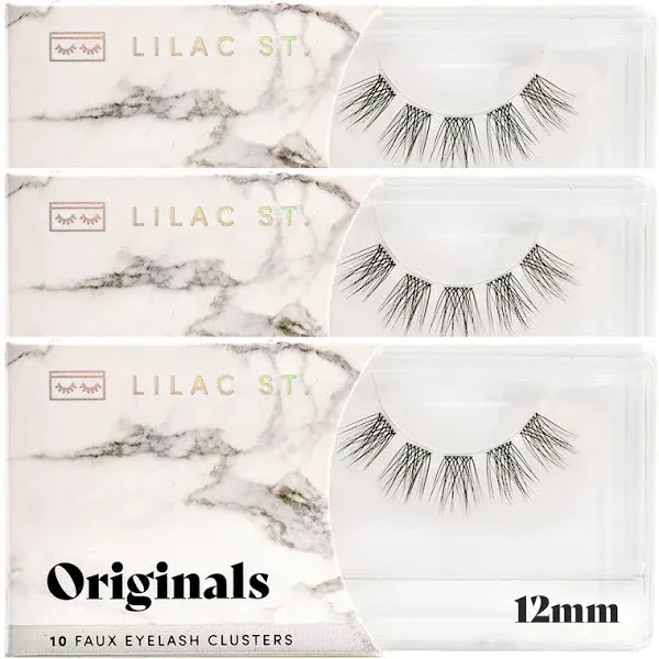 Lilac St - Originals Natural Faux Eyelash Clusters (12mm, 3 Pack) - Natural Look - DIY Lash Extension Wisps - Lightweight & Lifelike - Lasts 10 Days