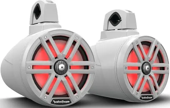 Rockford Fosgate M2 8 Inch Color Optix 2-Way Horn Wake Tower Speakers - White