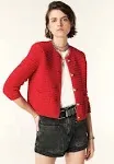 Ba&Sh Women's Gaspard Crewneck Cardigan Sweater - Red - Size 0/XS