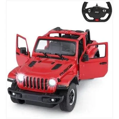 RASTAR Off-Road Remote Control Car, 1:14 Jeep Wrangler JL RC Off-Road Racing Vehicle Toy Car for Kids Adults, Spring Suspension/Door Open, 2.4Ghz RED