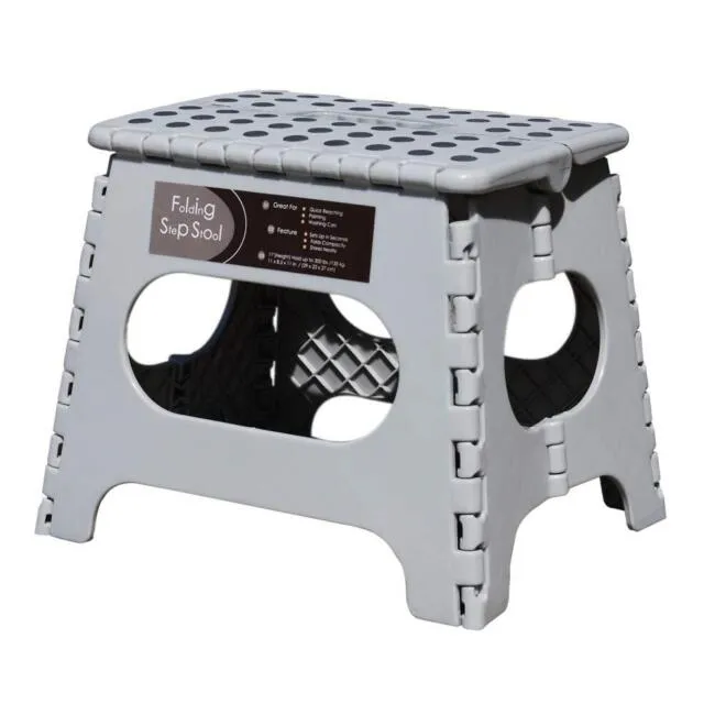 Non-Slip Folding Step Stool Sturdy Safe Enough - Holds up to 300 Lb - 11 inch...