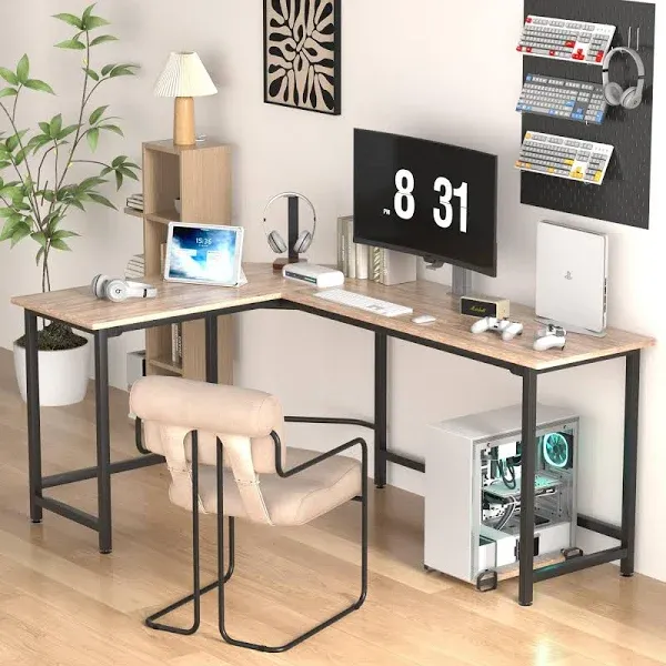 66 Inch L-Shaped Computer Desk Home Office Desk with Cpu Stand/Pc Laptop Study W