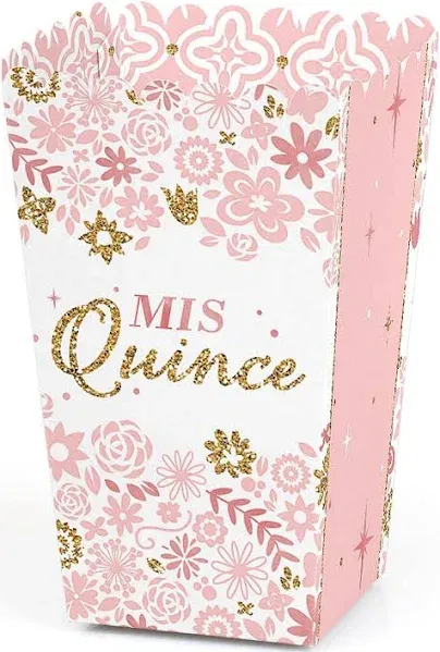 Big Dot of Happiness Mis Quince Anos Quinceanera Sweet 15 Birthday Party Favor Popcorn Treat Box