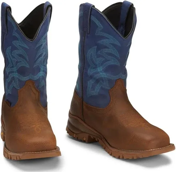 Tony Lama Men's Boots Roustabout Blue Steel Toe Waterproof