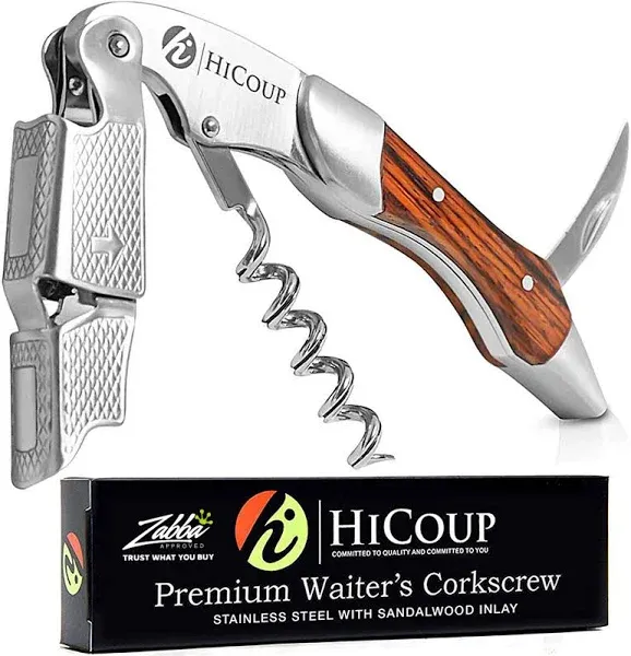 Hicoup Wine Opener - Corkscrews for Wine Bottles w/Foil Cutter and Cap Remover