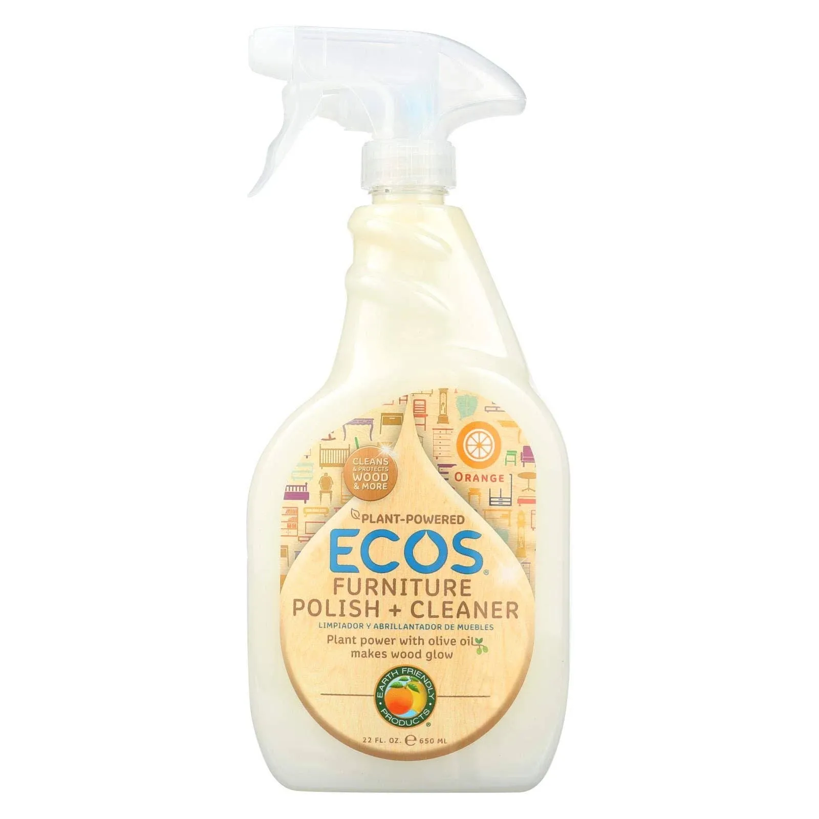 Earth Friendly Products, Ecos, Furniture Polish +  Cleaner, Orange, 22 fl oz