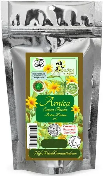 28g (1oz) ARNICAmfort Arnica Montana Extract Powder Extra Strength (High Concentration 50:1) - for Sore Muscle Joints Soothing, DIY Arnica Massage Cream, Bath Herbal Salts Soak, Hand Feet Body Soak