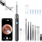 Ear Wax Cleaner with Camera, Earwax Removal, Earwax Removal Tool, with 8 Ears, Earwax Cleaning kit 1080P HD Otoscope - Ear Camera with 6 Ear Scoops - Otoscope Ear Pick for iOS and Android